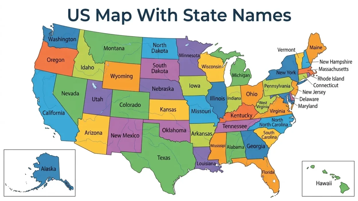 US Map With State Names