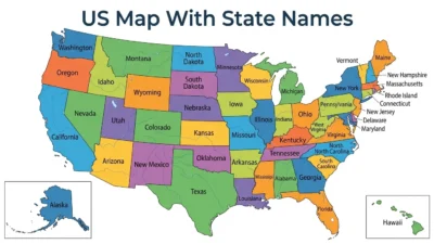 US Map With State Names